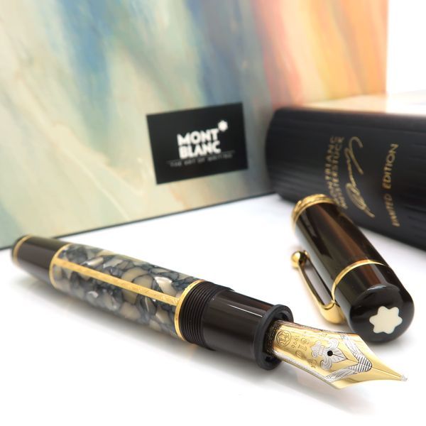 MONTBLANC 万年筆 作家シリーズ1996 アレキサンドル･デュマ 28706M 吸入式 B 18200 美品 箱他付 モンブラン ◆送料込◆質屋-9957