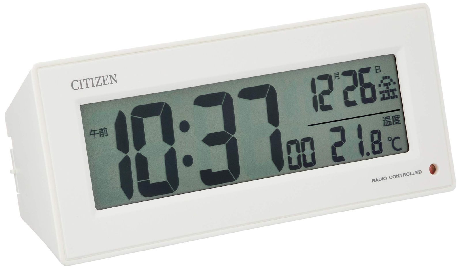 シチズン 目覚まし時計 電波 デジタル パルデジットピュアR153 暗所 ライト 自動 点灯 白 CITIZEN 8RZ153-003