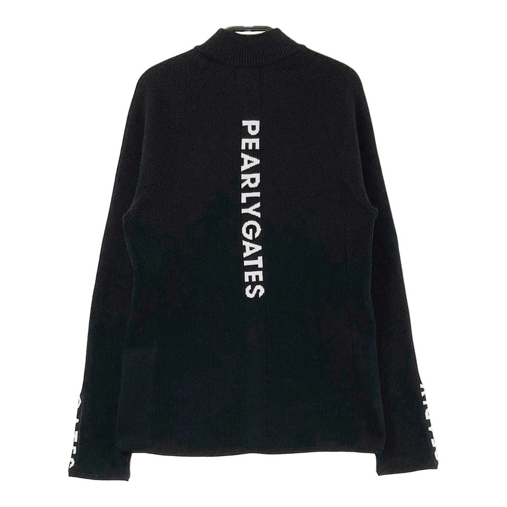 サイズ：1 PEARLY GATES パーリーゲイツ  モックネック ニットシャツ  ブラック系 [240101474803] ゴルフウェア レディース ストスト サイズ：1 PEARLY GATES パーリーゲイツ モックネック ニット