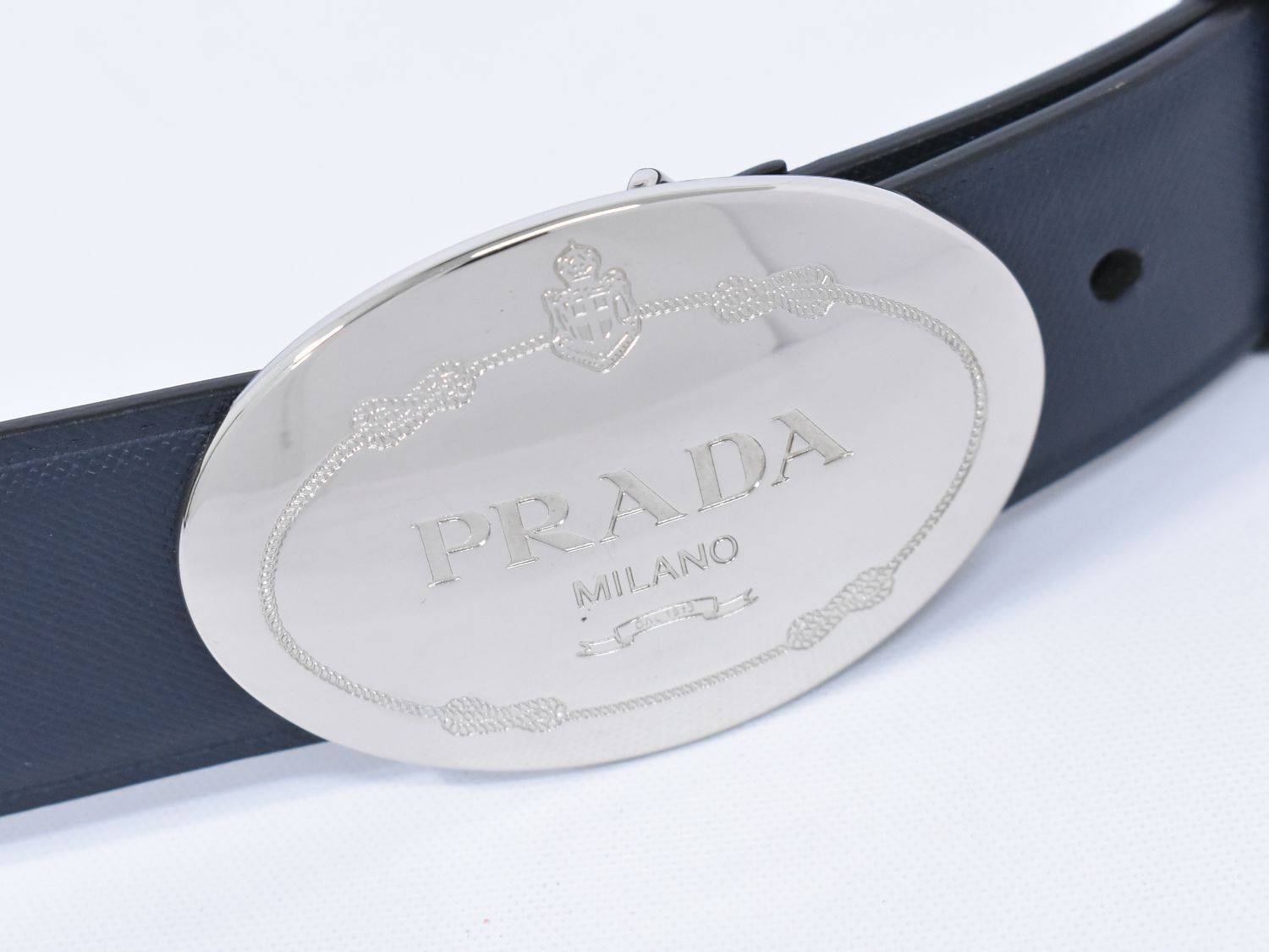 s*0様 PRADA レザー ベルト 38/95 PRADA - 本物 プラダ PRADA レザー ベルト 38/95 ブルー系
