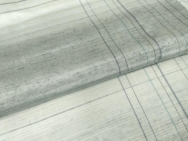 平和屋着物▽筬園紅花紬 米沢 草木染 単衣 作家物 格子 証紙