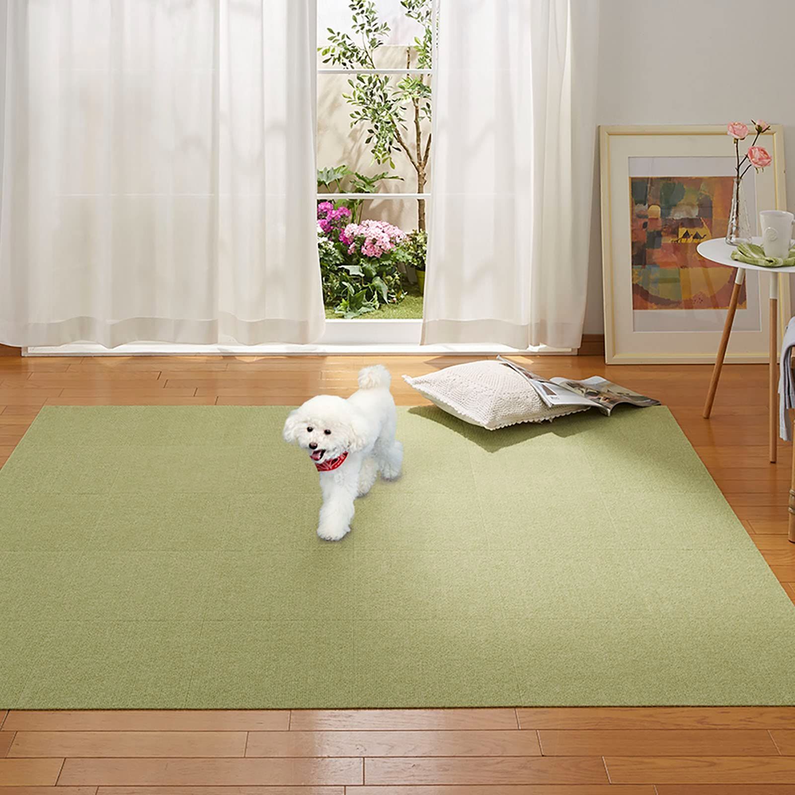 新品未使用150枚【タイルカーペット】ジョイントマット タイルマット 防音 グリーン 新品未使用150枚【タイルカーペット】ジョイントマット タイルマット