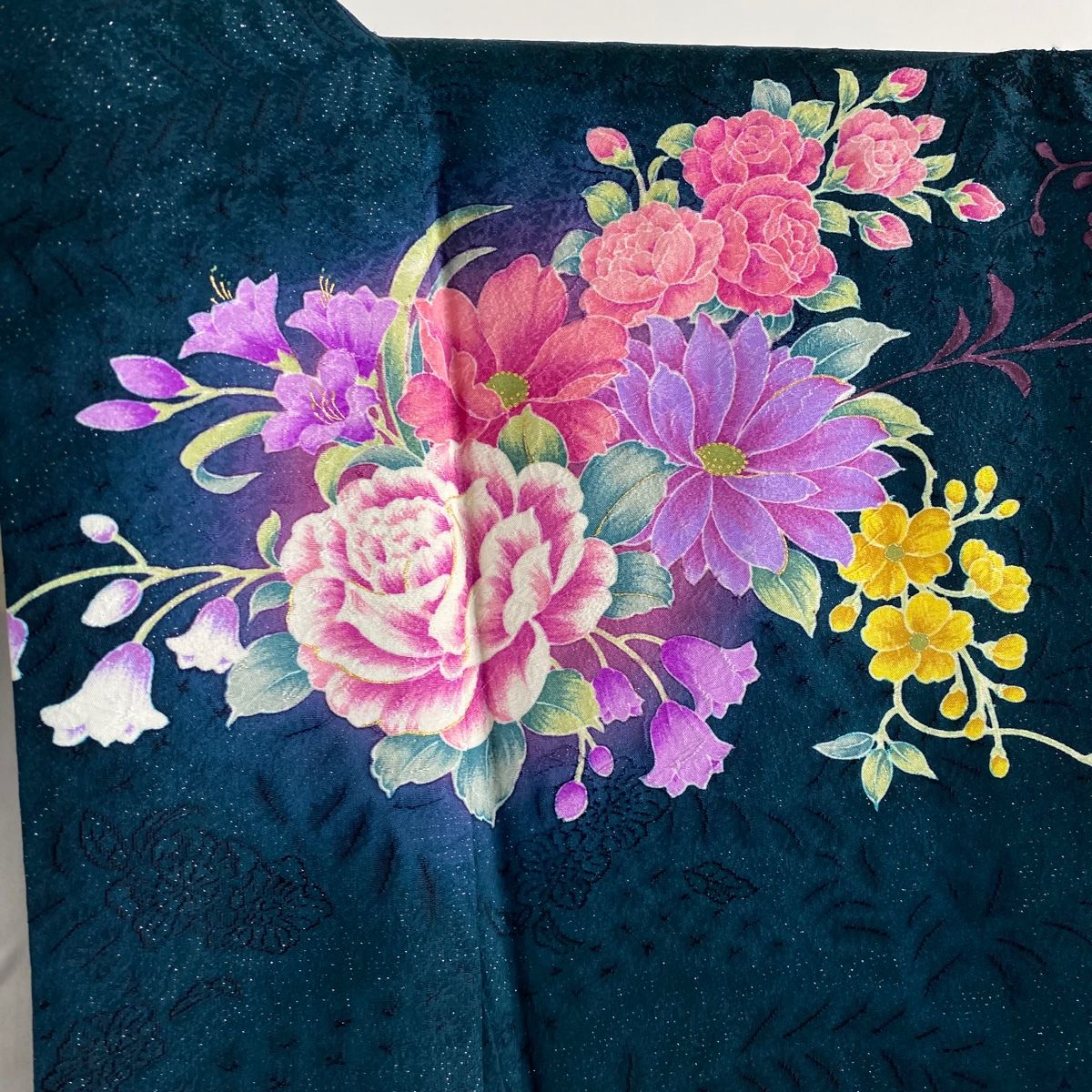 振袖 身丈165.5cm 裄丈68.5cm L 袷 袋帯フルセット 草花 リボン