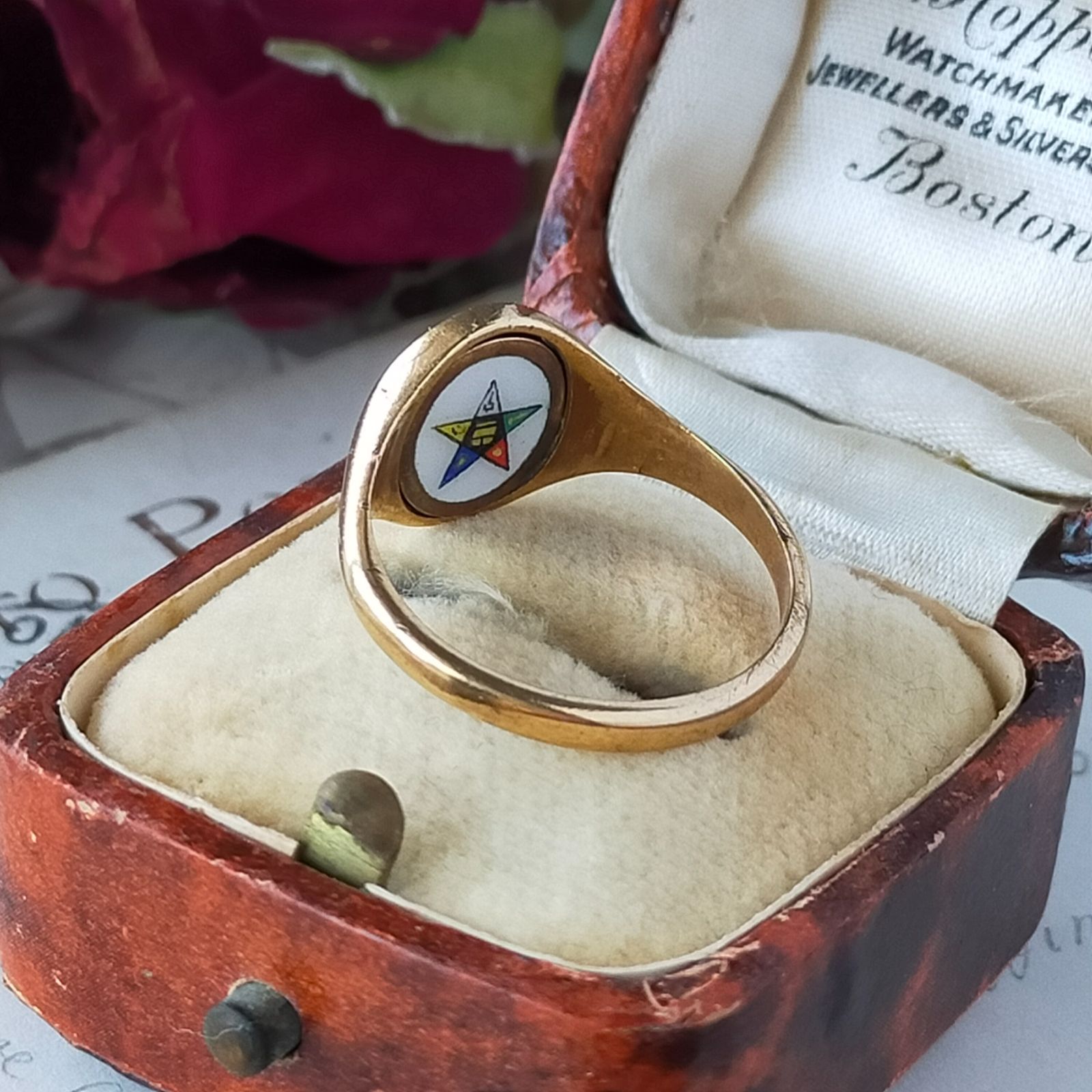 ビンテージ 英国 1984年 クォーツ ゴールド 375 9金 指輪 J190 英国 1984年 ヴィンテージ 9kゴールド 