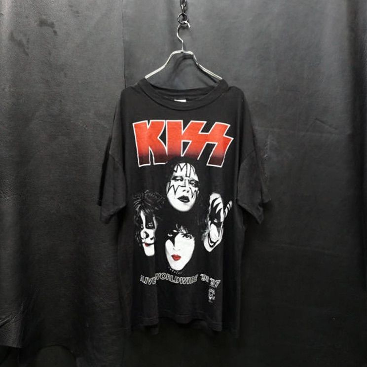USA製 KISS ALIVE / WORLDWIDE TOUR ‘96 ‘97 L BLACKPINK ROSE着 90年代 90’s ビンテージ デッドストック ロックTシャツ バンドT