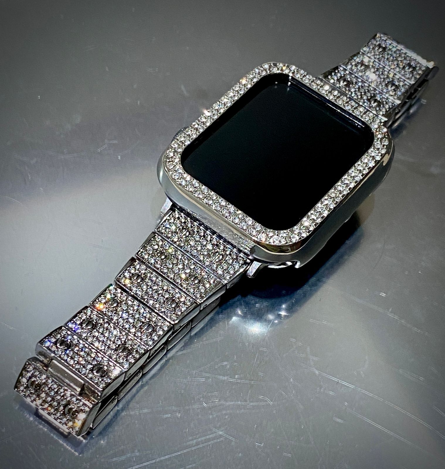 B☆Apple Watchステンレスバンドジュエルベルトキラキラ保護ケース B☆Apple Watchステンレスバンドジュエルベルトキラキラ保護ケース