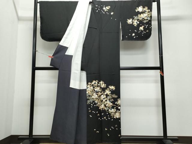 平和屋着物○訪問着 枝桜 黒地 金銀彩 正絹 逸品 CAAS8435vf - メルカリ 