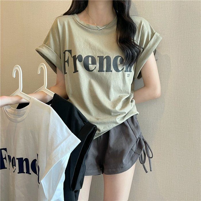 レディース 半袖Tシャツ ゆったりオーバーサイズ 学生服 吸汗速
