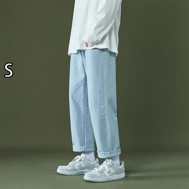 低価，人気 [S]メンズ ファッション 服 オシャレ シンプル 大人 かっこいい 大きいサイズ ストリート 紳士服 ジーンズ 夏 薄手 ストレート レッグ ワイド パンツ アメリカン レトロ カジュアル その他