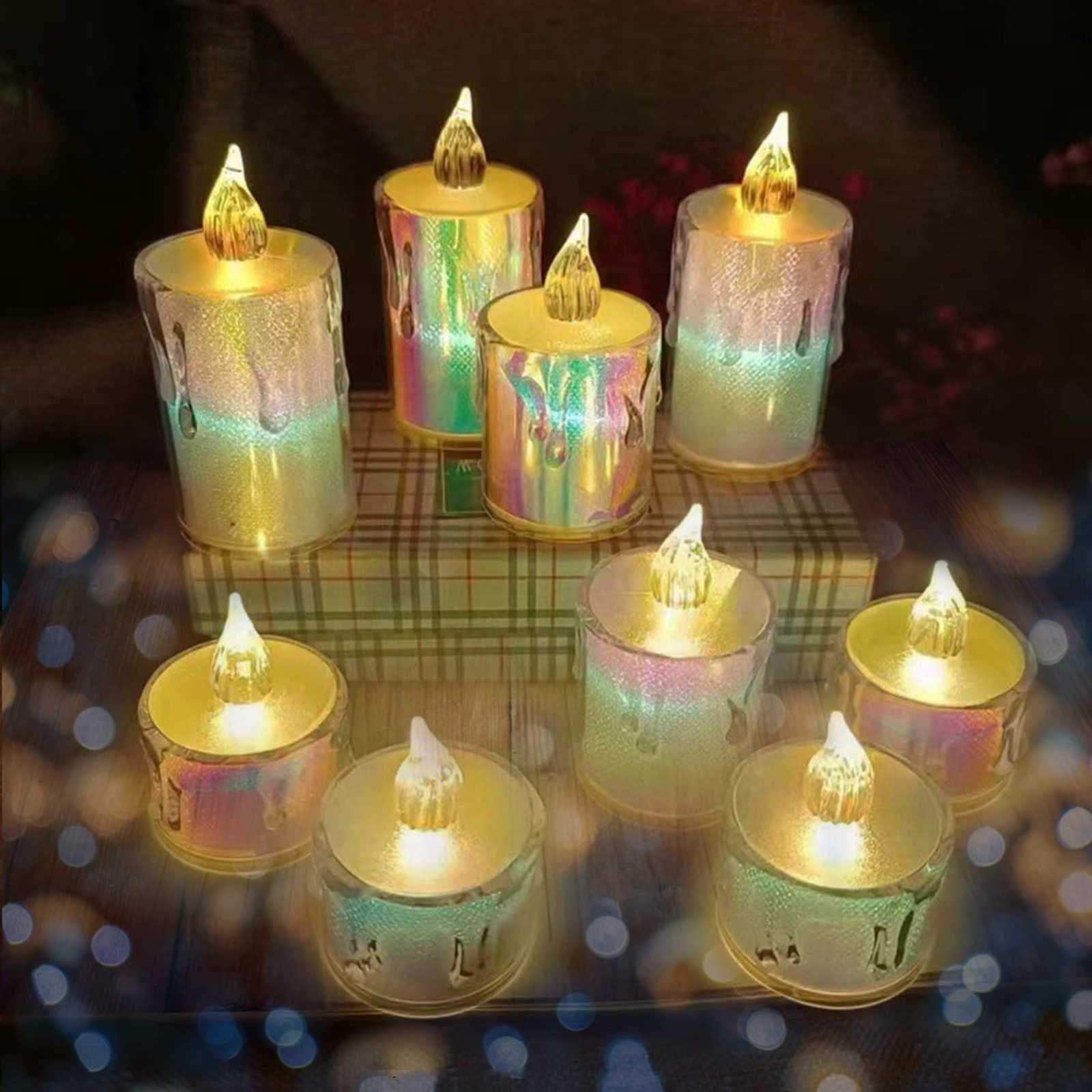 クリスマス 結婚式 誕生日 LED 飾り便利 安全 電池式 省エネ 癒しの雰囲気 キャンドルライト (24個セット) (Medium PHPTHIK 蛍光)