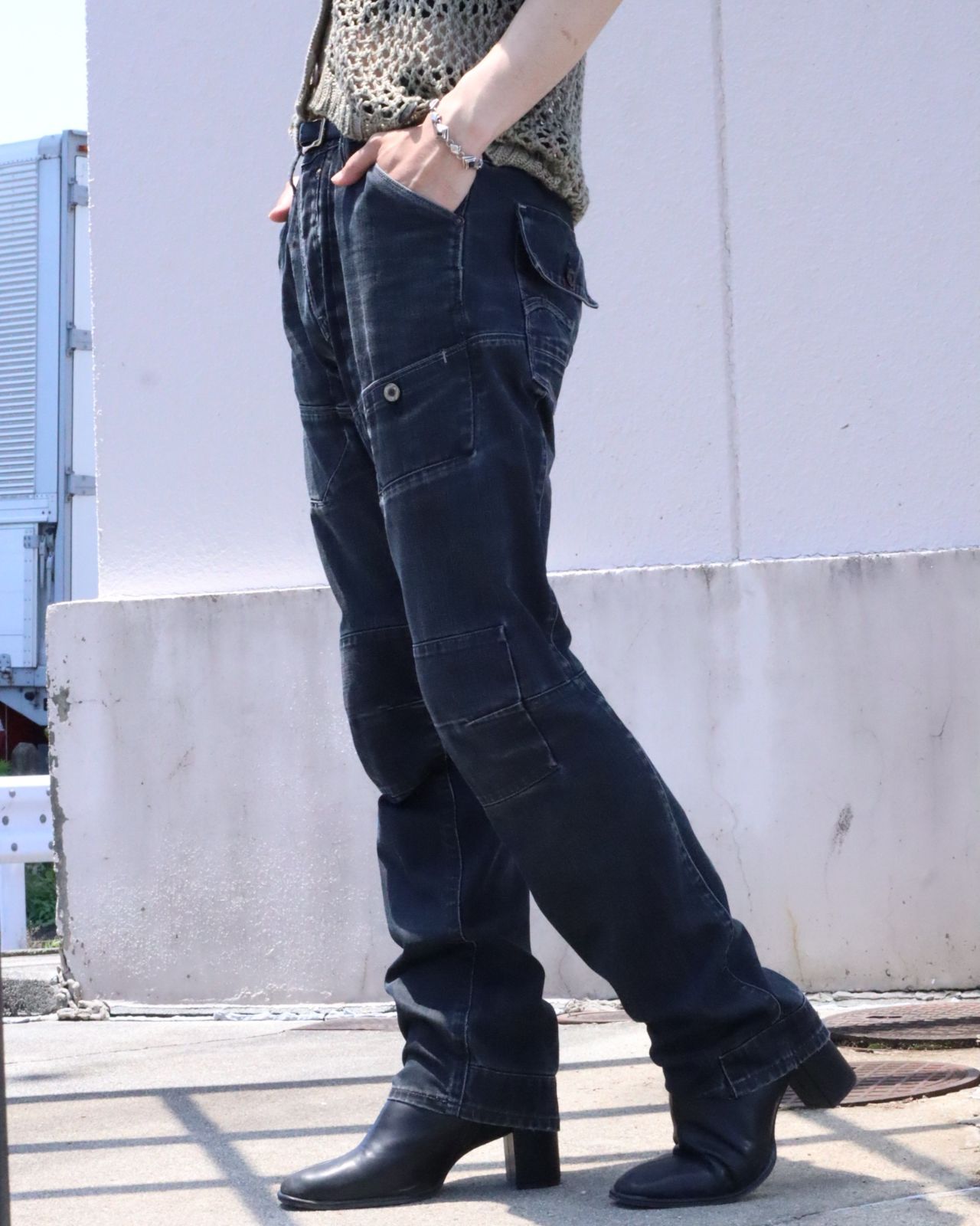G-STAR RAW 5620 3D bikers denim pants fade black ジースターロゥ