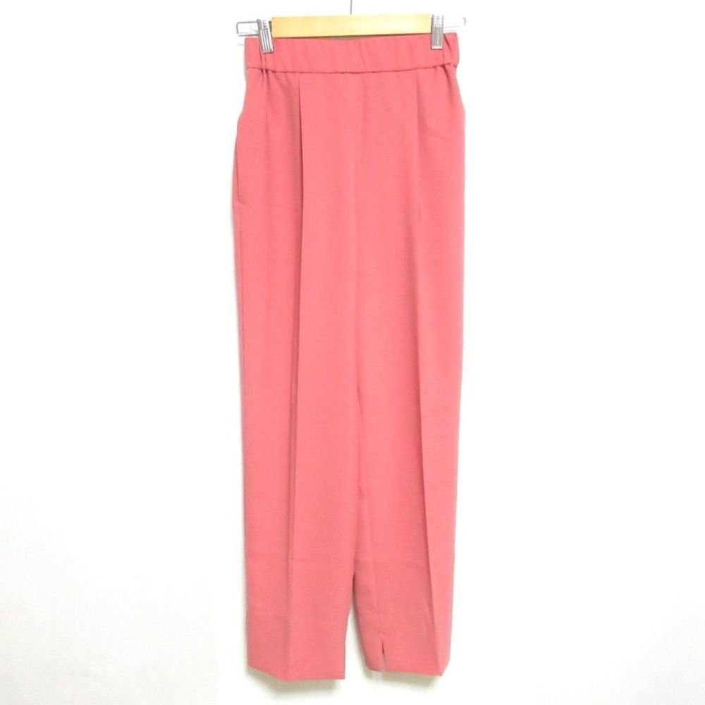 23SS yori ヨリ サラサラハンサムパンツ ストレッチ センタープレス イージー スラックス YR22-23074SM 36 ピンク レディース 古着