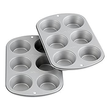 (Standard Cupcake 6 holes x 2) - Muffin Tin Recipe Right Non Stick Standard 6 Holes Multipack of 2