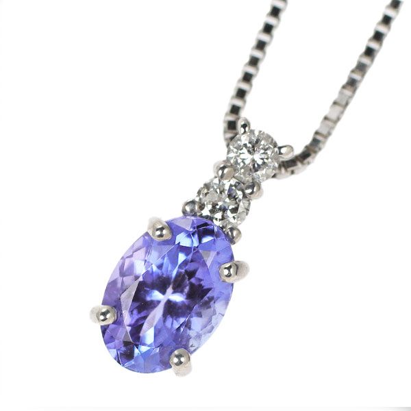 K18YG タンザナイト ダイヤモンド ペンダントネックレス 0.81ct D0