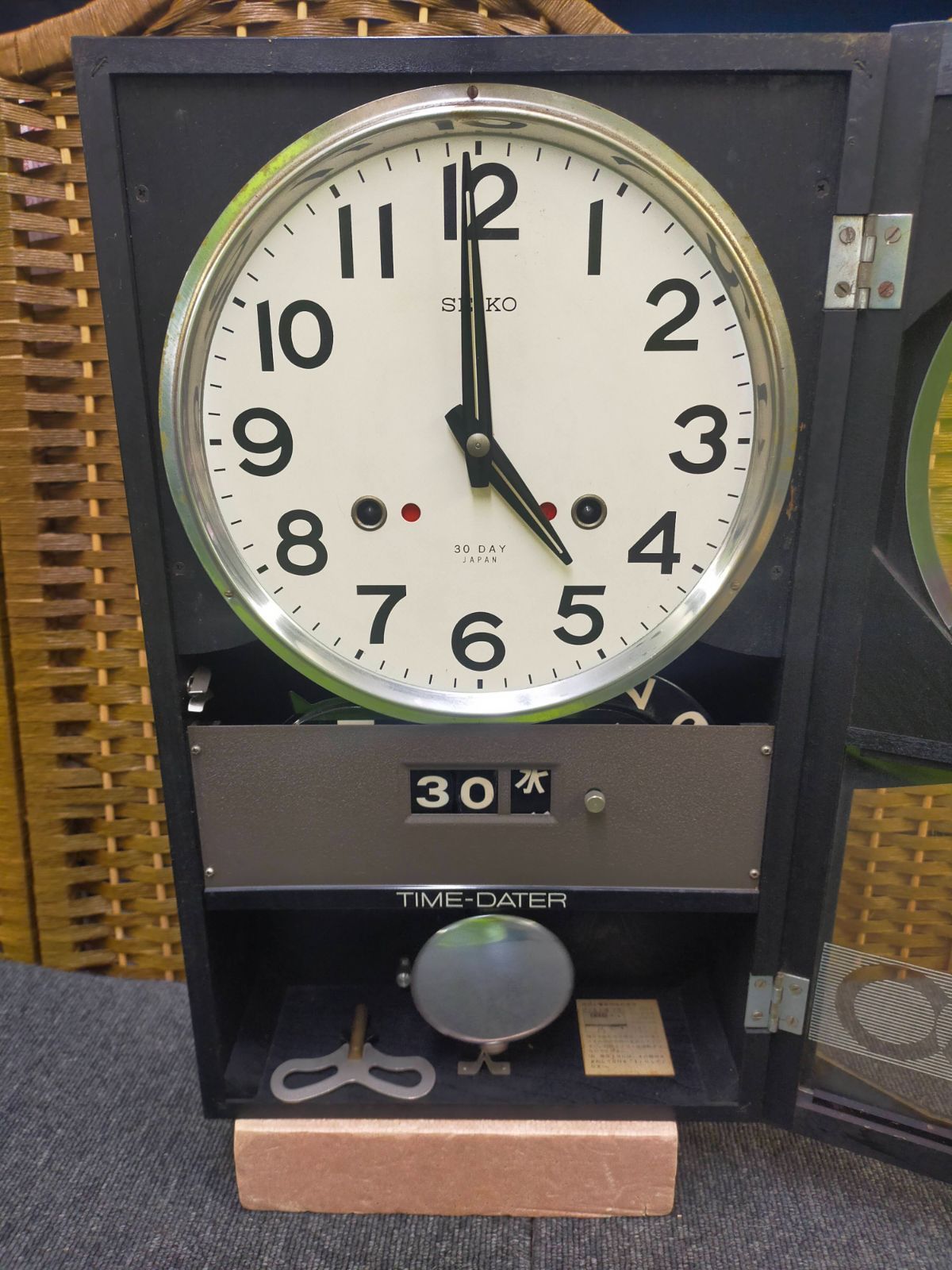 F01-20251011-02 動作 SEIKO 30日巻 ゼンマイ時計 古時計 機械時計 4PC754 72-6 インテイリア