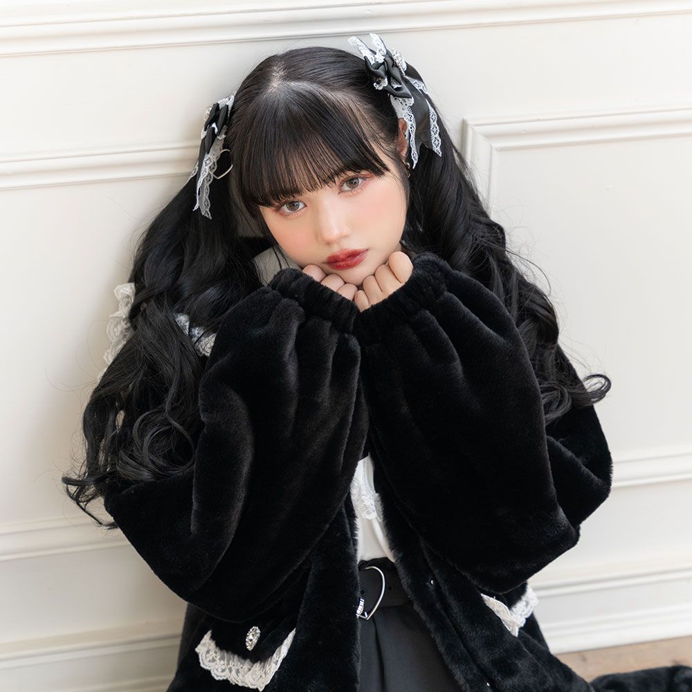夢展望公式 [新品未使用] セーラーレースリボンファーコート