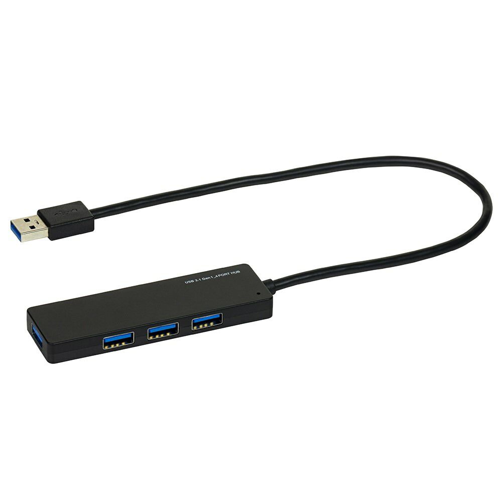 ナカバヤシ USB3.1Gen1 4ポートハブ 30cm ブラック UH-3184BK （1点）