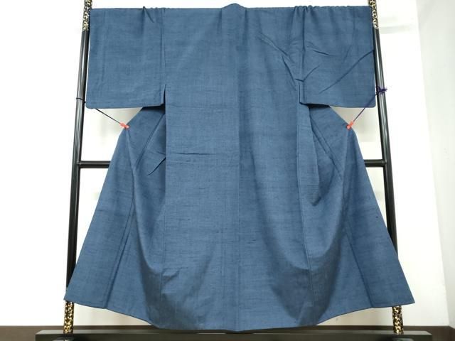 平和屋着物 男性 紬 アンサンブル 長羽織 留紺色 キングサイズ 正絹 ud