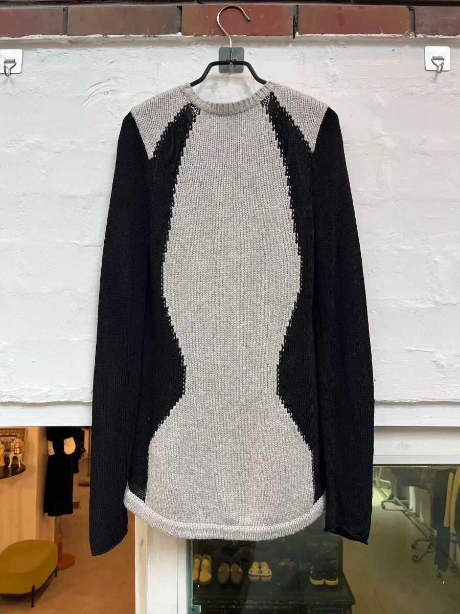 Helmut helmut lang バイカラーテックニット Lang Helmut Lang