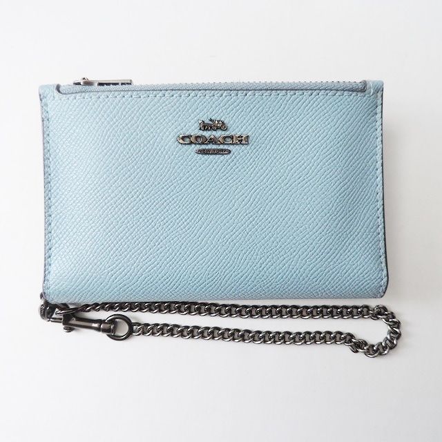 COACH(コーチ) コインケース美品 - ライトブルー 二つ折り/カード