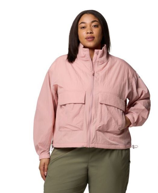 【送料無料】 コロンビア レディース ジャケット・ブルゾン アウター Plus Size Paracutie Cropped Cargo Windbreaker Jacket Eraser Pink