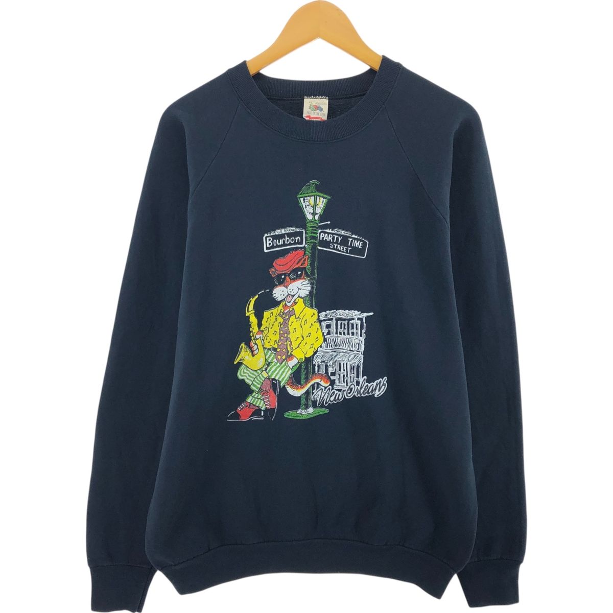 古着 80年代 フルーツオブザルーム FRUIT OF THE LOOM プリントスウェットシャツ トレーナー USA製 メンズXL相当 ヴィンテージ/eaa404108