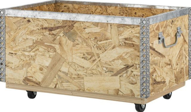 キャスター付 スタッキングボックスL W51.5×D33×H28.5 ナチュラル