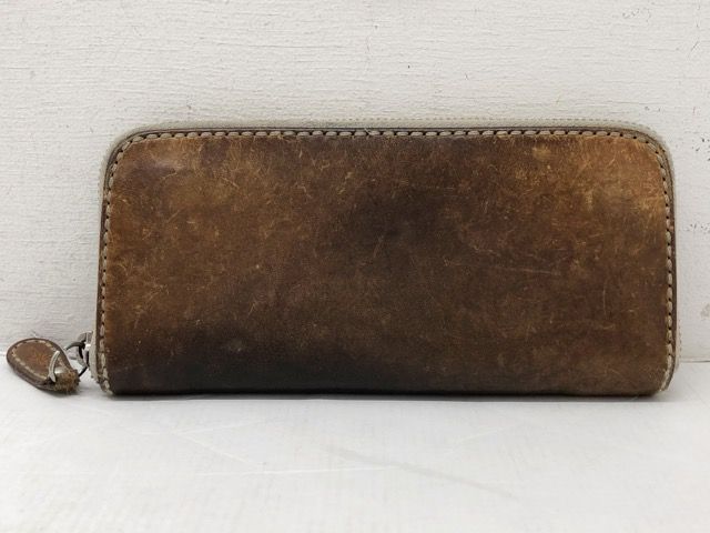 SAAD(サード) レザー ラウンドファスナー長財布 / ナチュラル 【C1894-007】