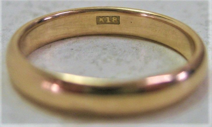 K18 18金 マリッジ リング 甲丸 サイズ＃12.5 結婚指輪　d
