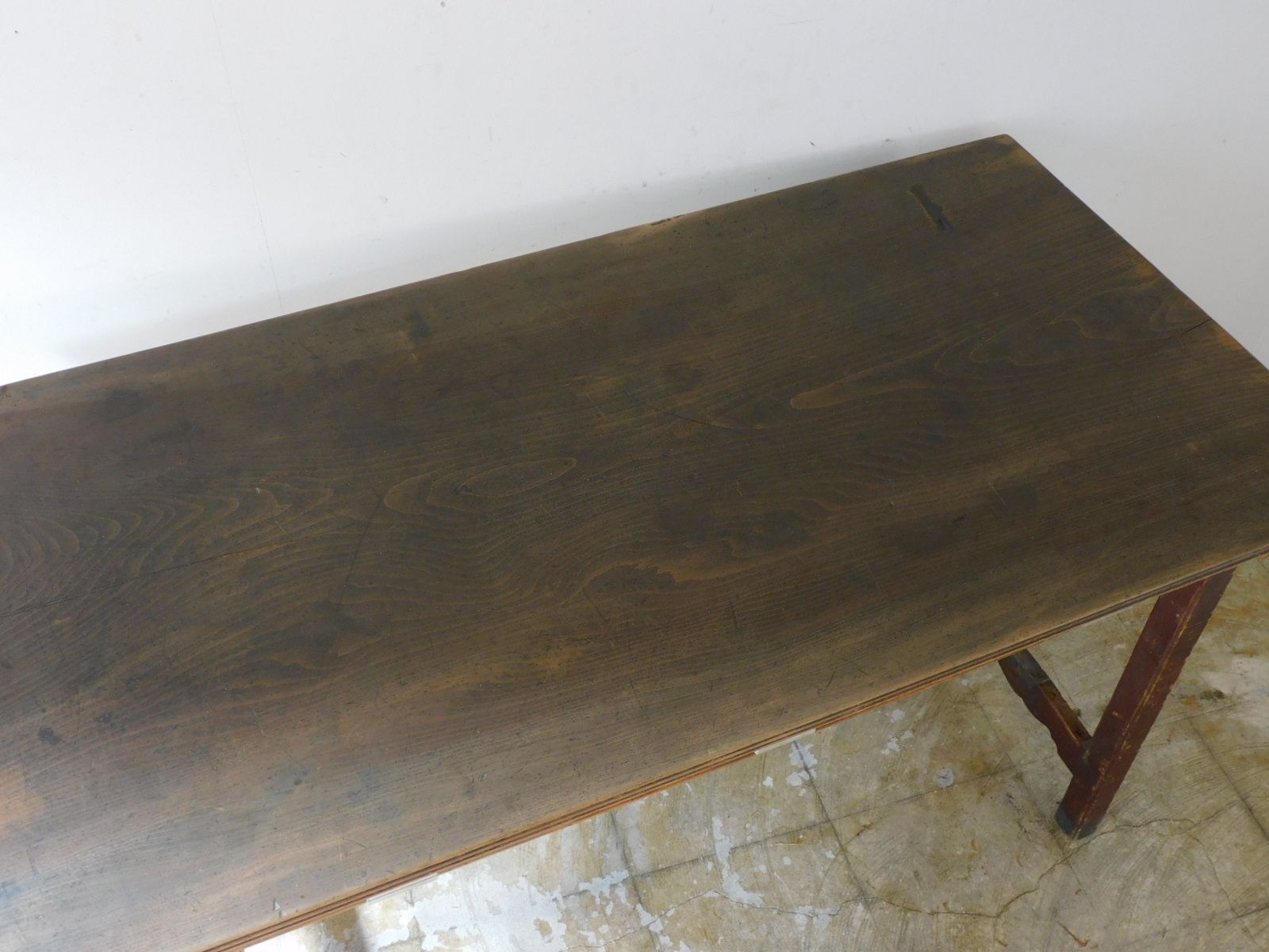 ふるい木味 両面引出しの大きなワークテーブル 作業台 HK-a-05623 アンティーク 古道具 無垢材 カウンター 机 展示台