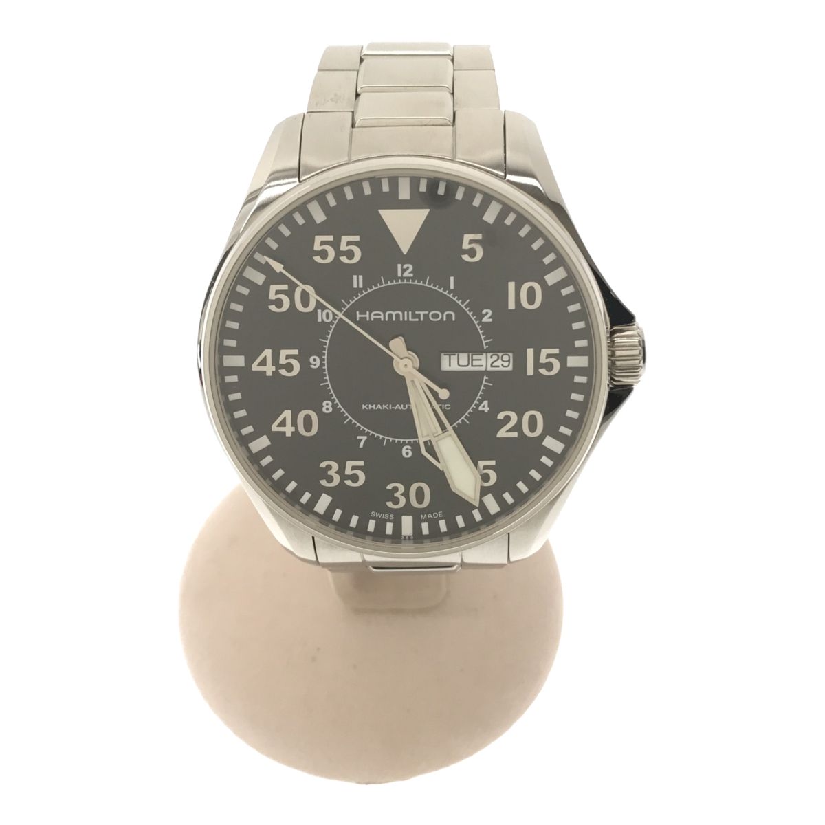 腕時計 ハミルトン HAMILTON H647150 自動巻き AT SS 裏スケ ブラック 