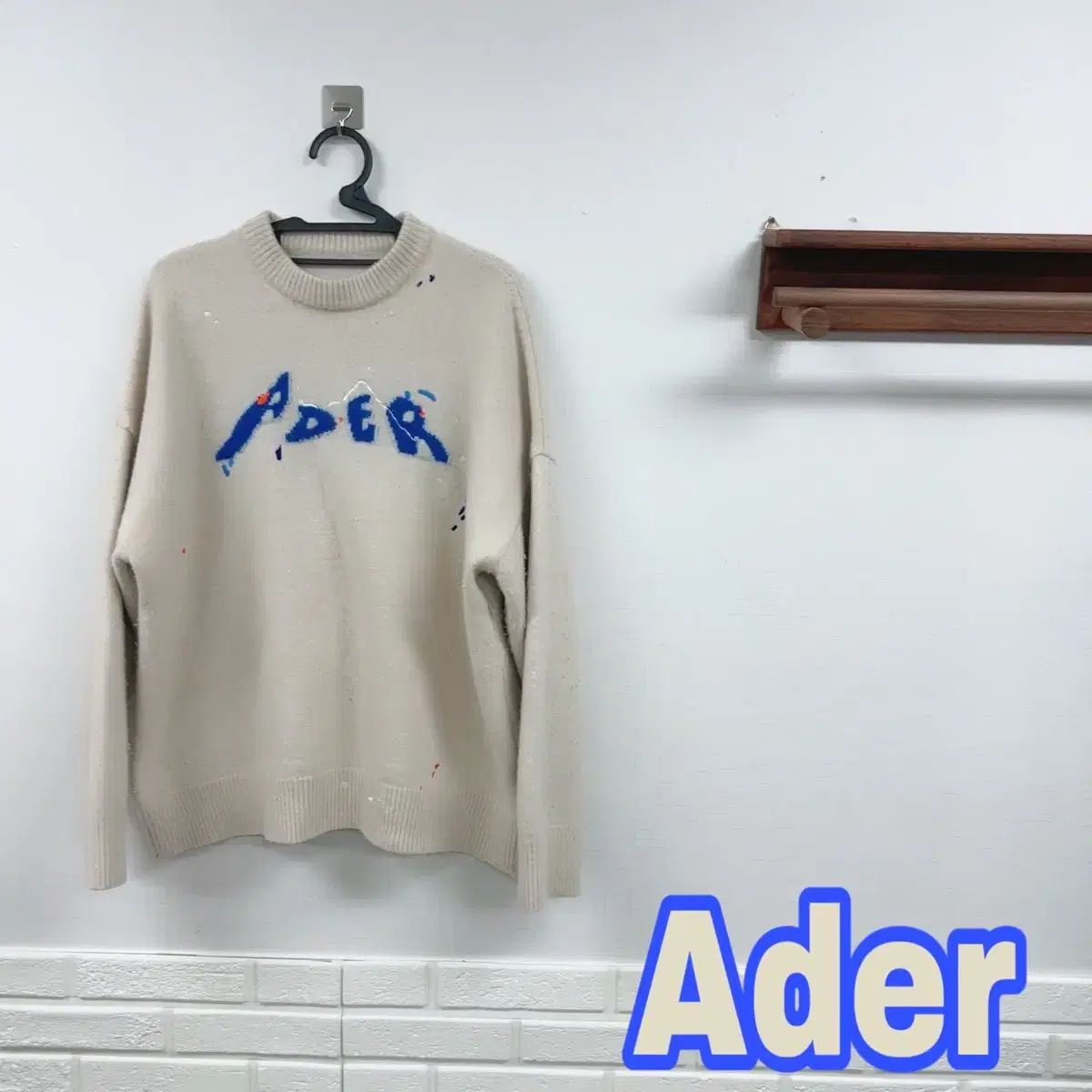 【雷市場（ポンジャン）商品韓国直送】 ADER ERROR(アーダーエラー) ウール カシミア ペインティング オーバーサイズ ニット セーター