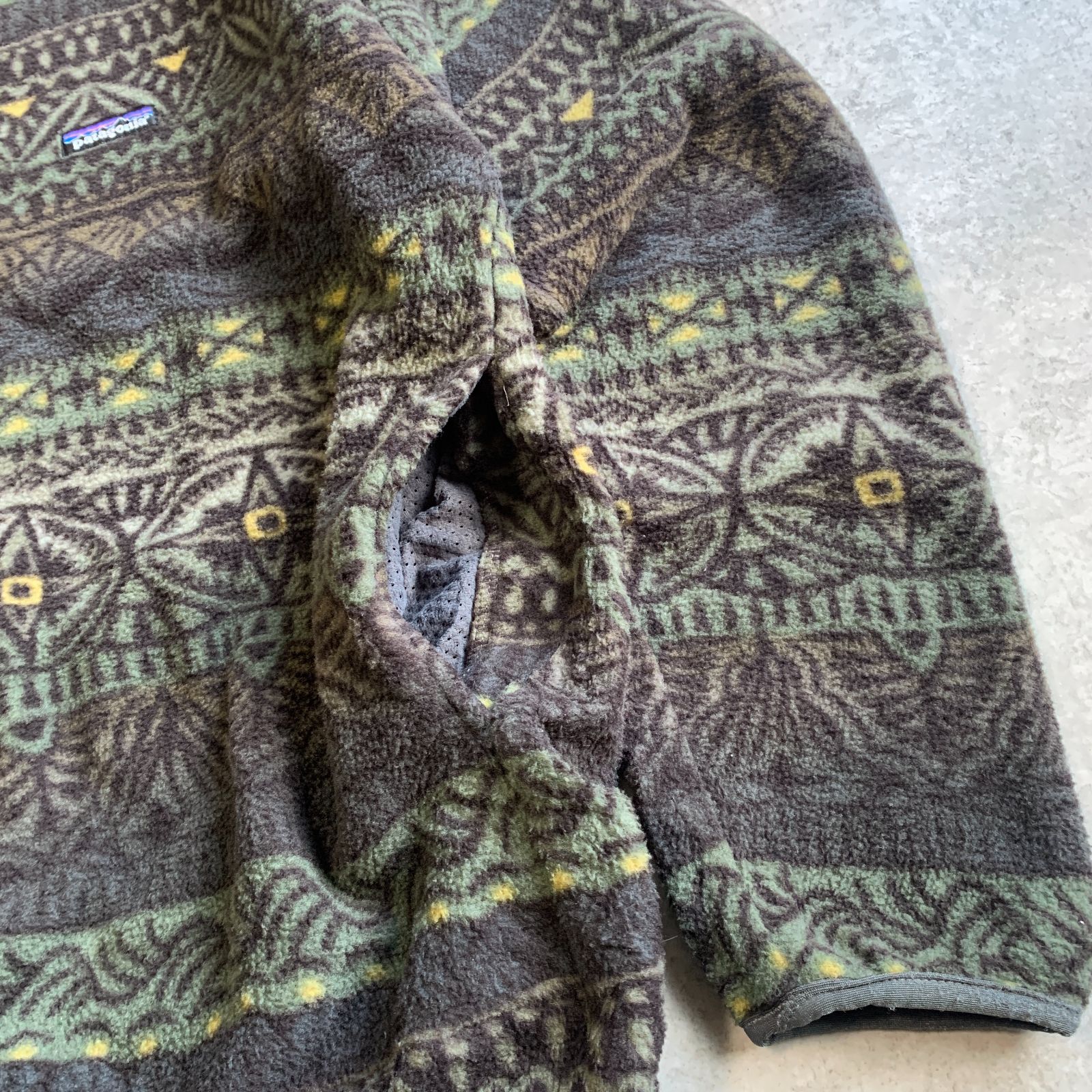 90s USA製 patagonia Synchilla Fleece Pullover【khaki Aztec