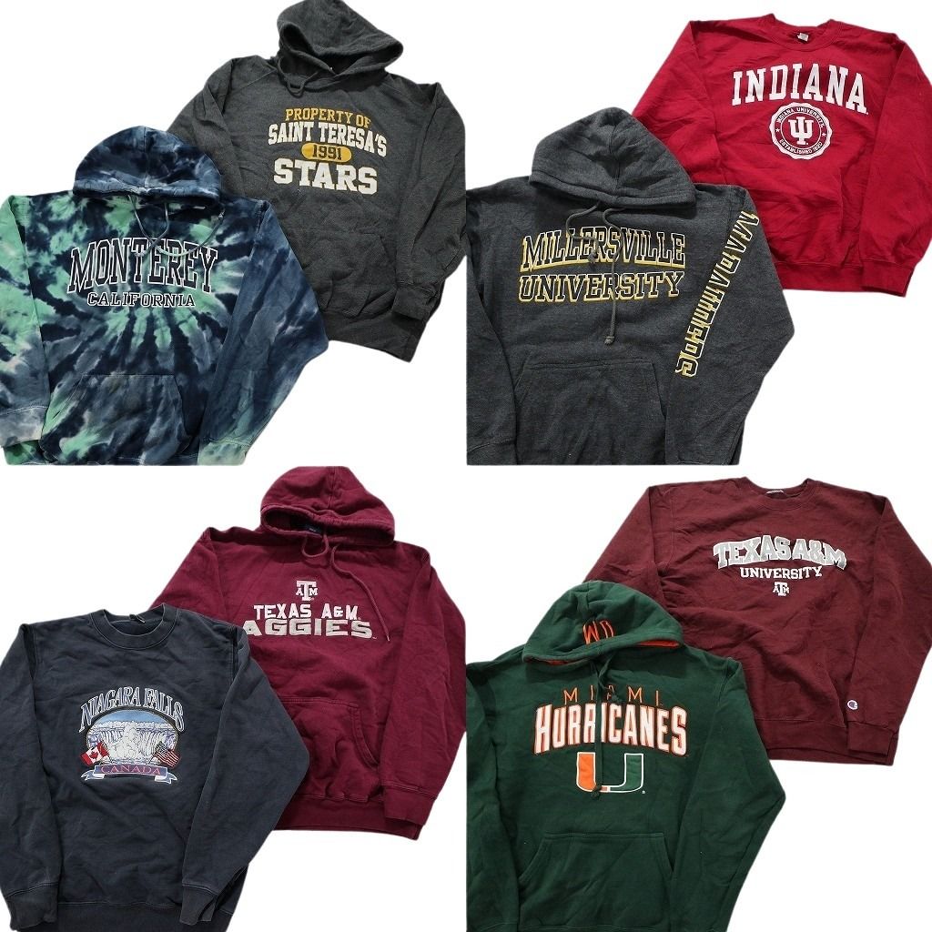 ちかく 古着卸 まとめ売り カレッジ風 スウェット 8枚セット (メンズ M