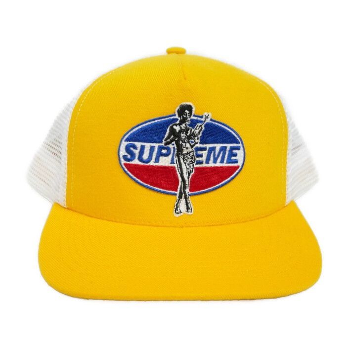Supreme×HYSTERIC GLAMOUR ヒステリックグラマー 正規 17AW 17FW Mesh Back 5-Panel Cap メッシュバック5パネルキャップ メッシュキャップ ロゴワッペン G ゴールド 黄 Free