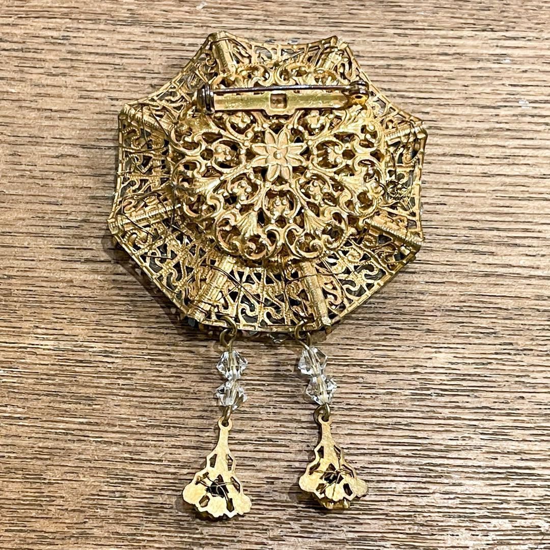 Miriam Haskell ビンテージ ブローチ 初期 MIRIAM HASKELL 1940年代 ブローチ クリスタル ブルー