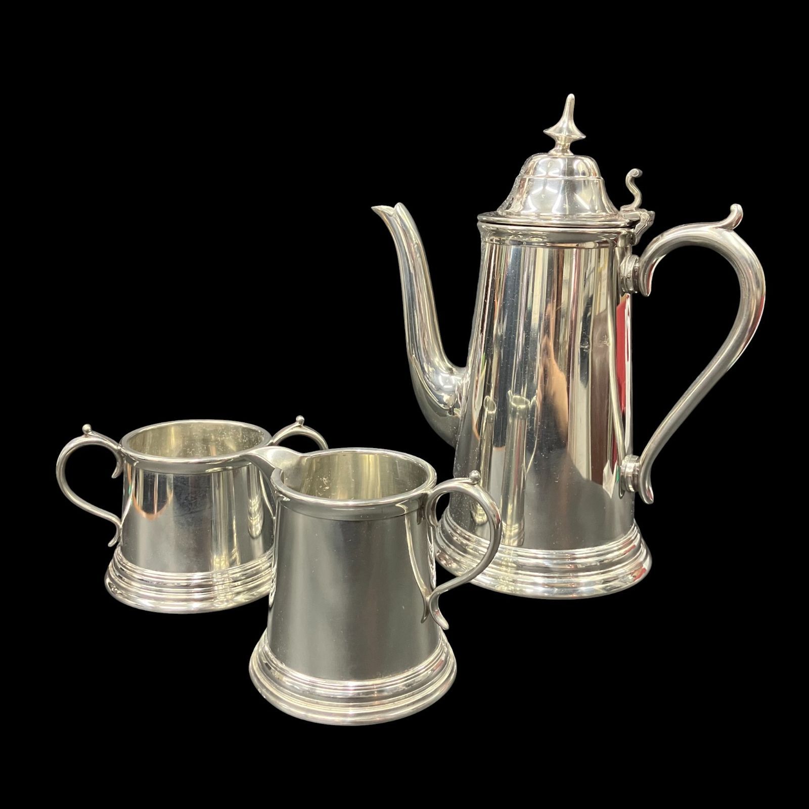 防風 Sheffield ヴィンテージ ピュータープレート ティーセット ポット ミルクジャグ シュガーボウル 全品送料無料！