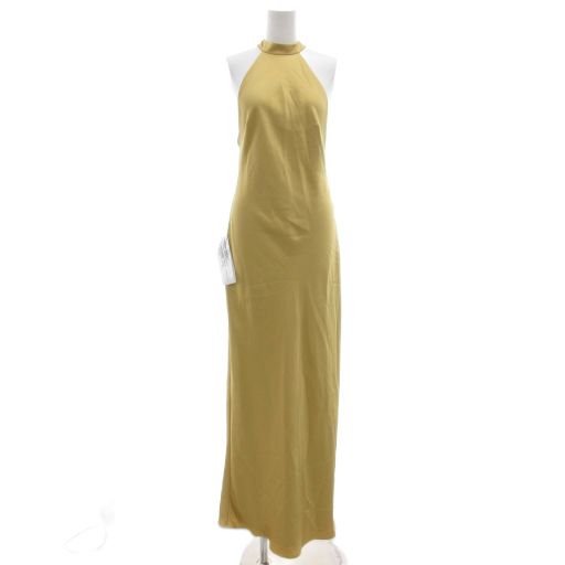 ビーシービージーマックスアズリア BCBGMAXAZRIA ノースリーブ ホルターネック ロングイブニングドレス Sleeveless Halter Neck Long Evening Dress 2 マスタード