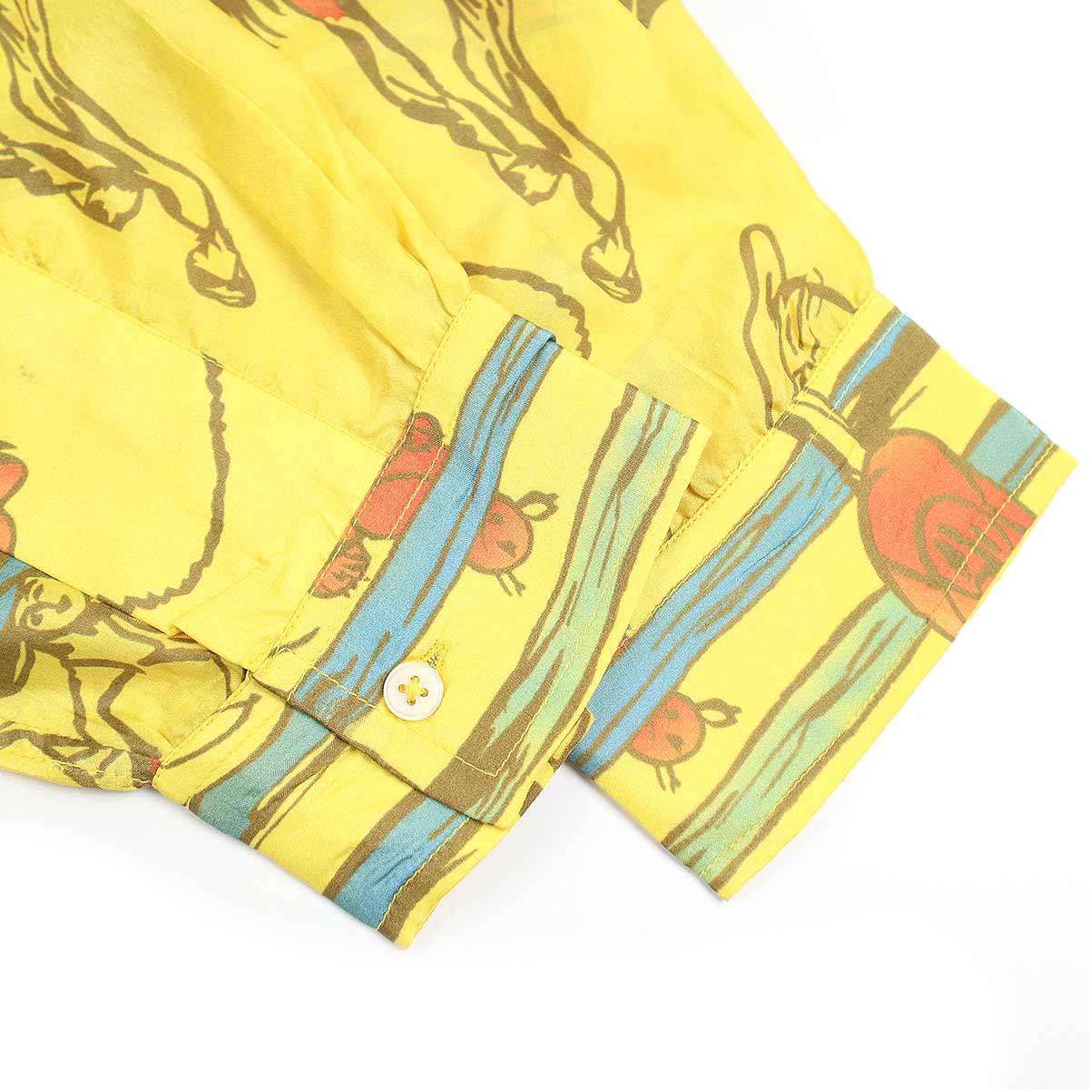 BODE NY ボーディー ロゴ刺繍グラフィックプリントシルクシャツ