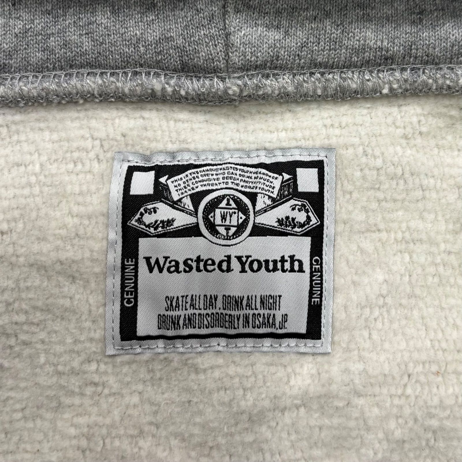 未使用品 Wasted Youth Heavy Weight Zip Hoodie Grey 2XL ウエス