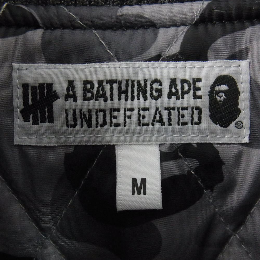 A BATHING APE アベイシングエイプ スタジャン 20AW × UNDFTD VARSITY JACKET アンディフィーテッド バーシティジャケット スタジャン グリーン  ホワイト系 グリーン系 M