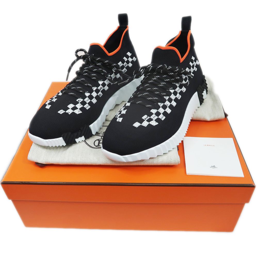 名東】エルメス フレックス スニーカー サイズ37.5 ブラック ホワイト