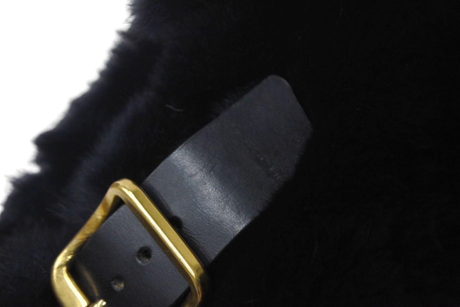 CELINE セリーヌ サンダル サイズ35 ファー ブラック ピンク レザー  