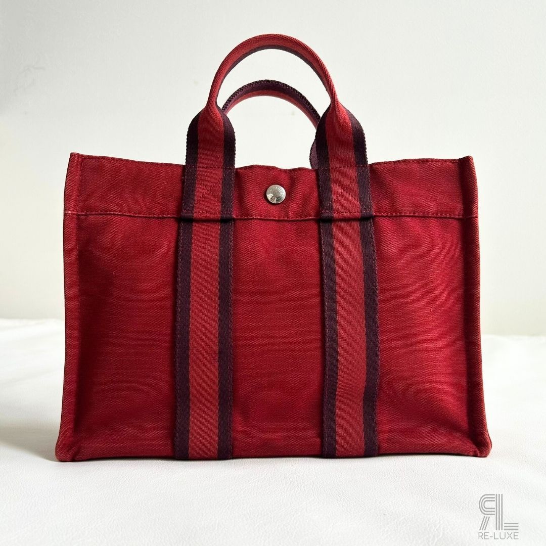 HERMESフールトゥPM RED×BLACKトートバッグ✴︎クリーニング済 - メルカリ