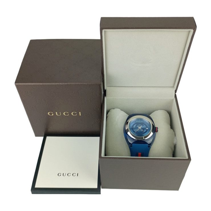 Gucci ブルー アナログ時計 超美品 GUCCI グッチ 腕時計 SYNC シンク YA137104 ブルー