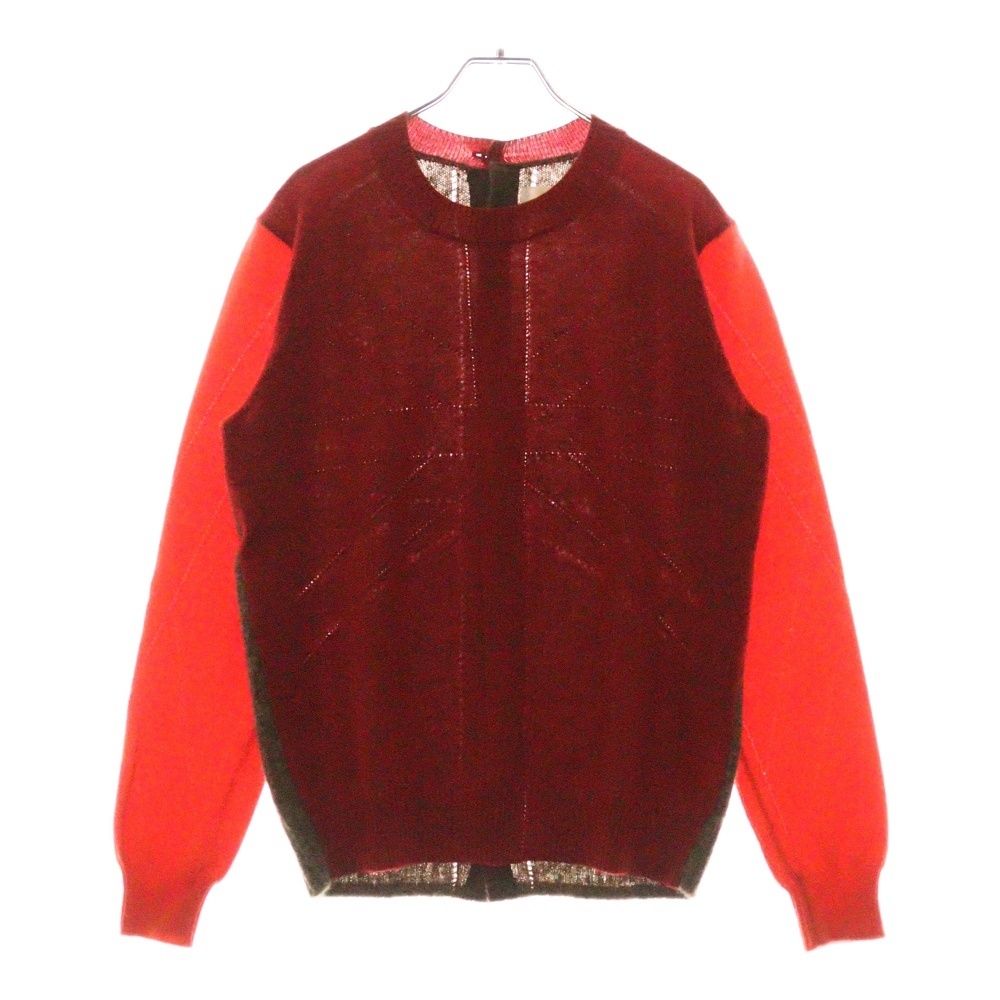 TAO COMME des GARCONS タオコムデギャルソン 23AW ウール切替 背面ボタン セーター レッド|ブラウン レディース TL-N001