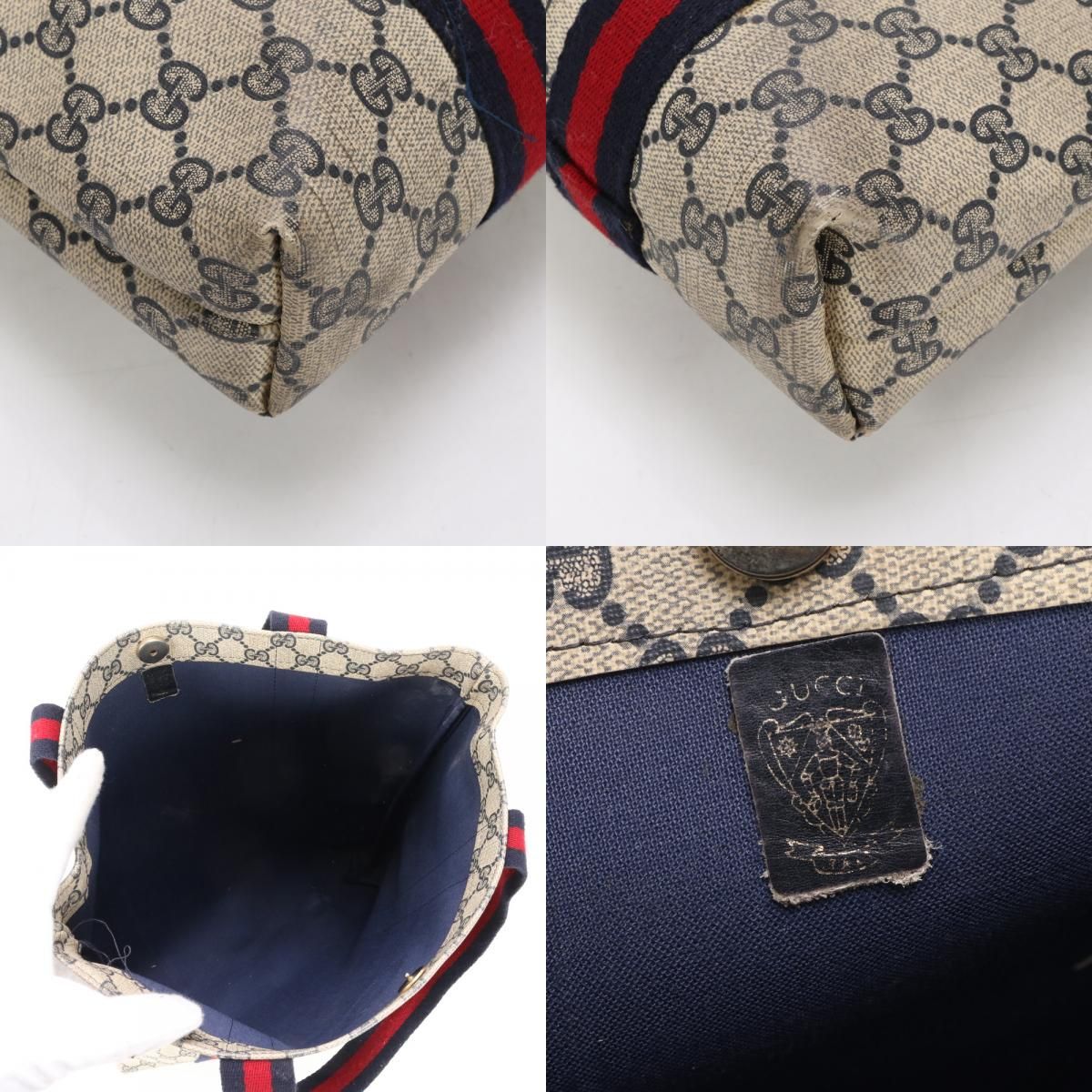 GUCCI グッチ ショルダーバッグ GGスプリーム シェリーライン A4 美品 グッチ GGスプリーム シェリーライン トート バッグ ショルダー