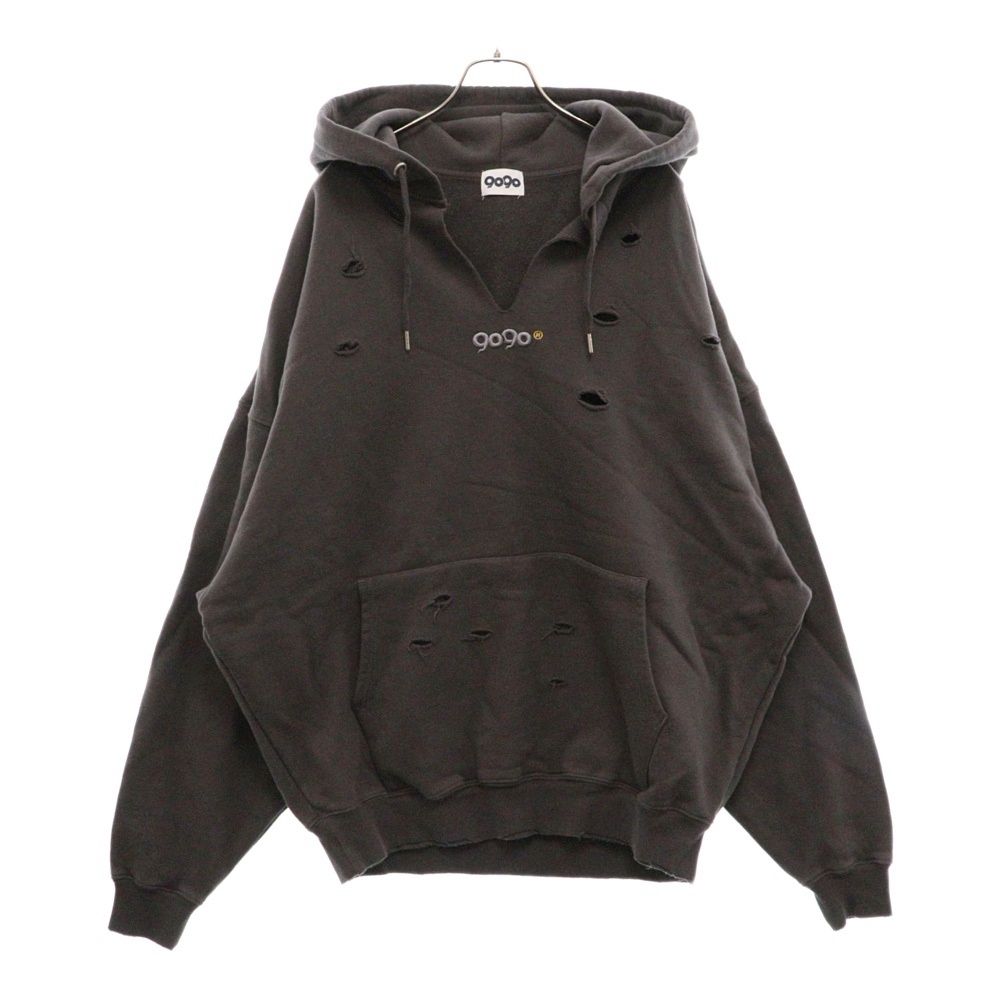 9090（ナインティナインティ）パーカー上のみ 9090 ナインティナインティ Destroyed Collage Zip Hoodie