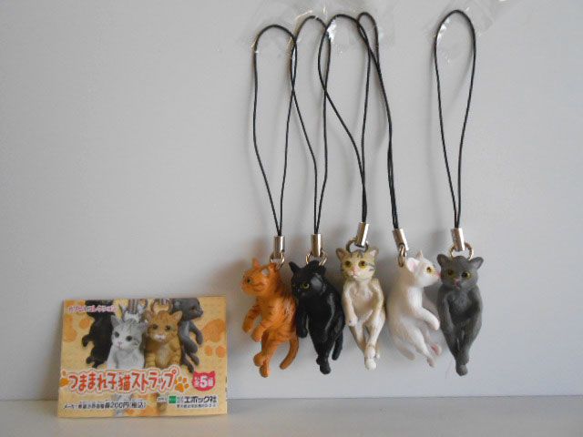 ♯Ivi22QZつままれ子猫ストラップ全5種