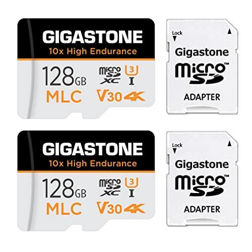 128GB MLC 2-Pack 【MLC 10x高耐久】Gigastone MLC マイクロsdカード 128GB 2個セット 高耐久 4K UHD ビデオ撮影 防犯カメラ ドライブレコーダー 監視カメラ 対応 100MB/s V30 U3 Class10